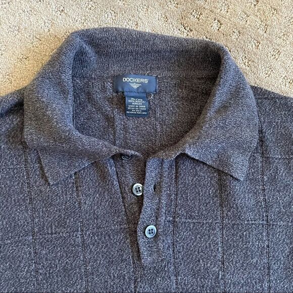Dockers Gray Marled Soft Knit Polo Size XL - Picture 3 of 16